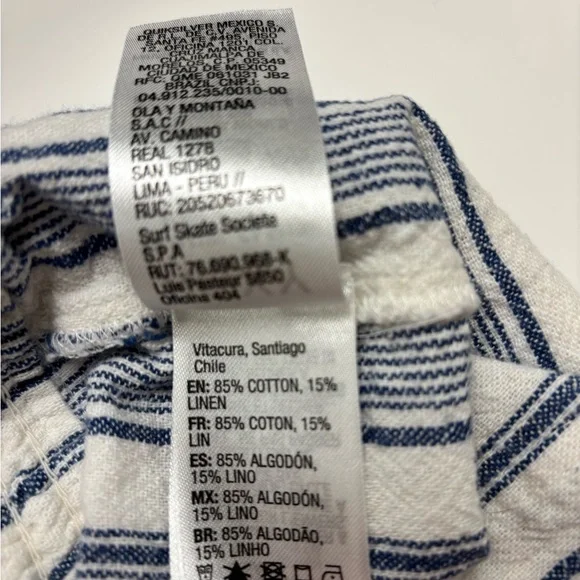 Roxy Oceanside Striped Navy and White Shorts - Picture 3 of 8